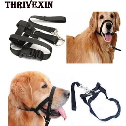 Dog Head Collar Adjustable Muzzle Harness Dogs Halter Leader Belt Heads Training Leash Leader No Pull Bite Straps Supplies