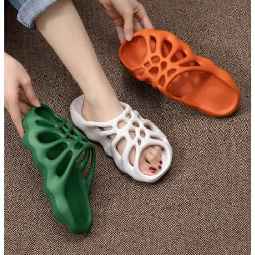 Spider nets geometric Kanye West Men fashion Women summer mens slide, casual slippers beach shoes eva injection shoes slides