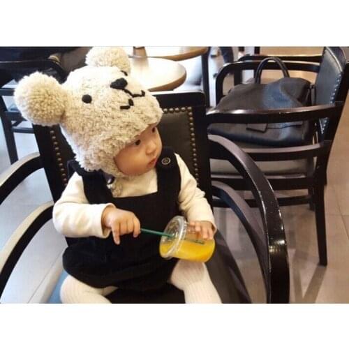 Winter Hat Newbron Baby Winter Hats For Kids Autumn Toddler Infant Knitted Baby Hat Photography Props bonnet Ear Cap Girl Boys