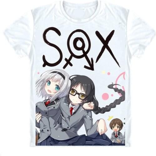 Shimoseka T-Shirts Short Sleeve Shirts Shimoneta to Iu Gainen Ga Sonzai Shinai Taikutsu Na Sekai SOX Ayame Kajou Cosplay Shirt