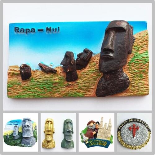 Chile Easter Island Moai statue Fridge Magnets Refrigerator Stickers Tourist Souvenir Decoration Articles Handicraft Gifts