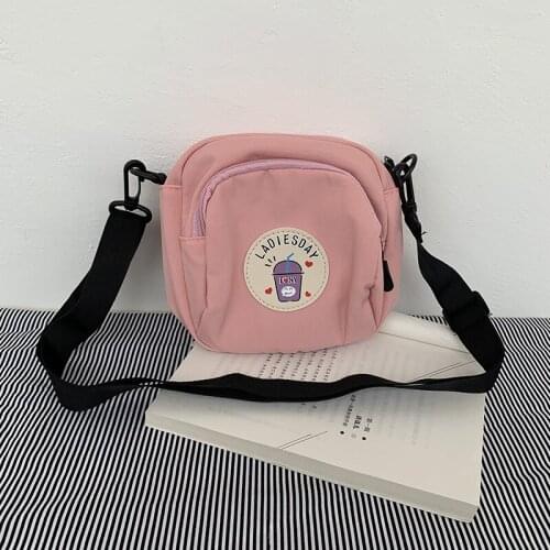 5Colors Women Small Cotton Cloth Crossbody Bag Korean Student Ins Mini Shoulder Bags Eco Phone Coin Purse Handbags Tote