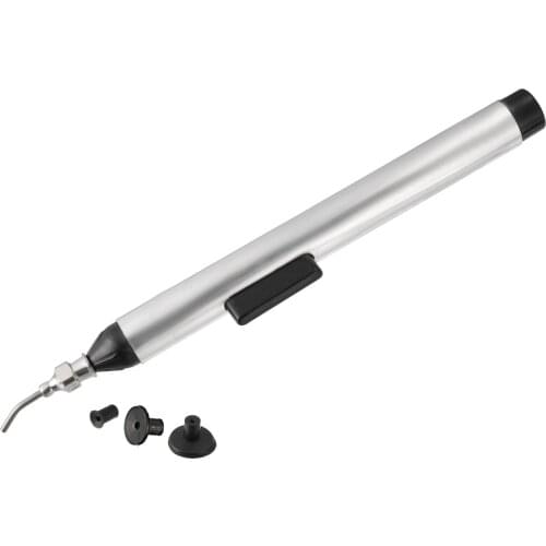 Uxcell Vacuum Pen with 3 Suction Pads Desoldering Suction Pen Solder Extraction Removal Tool White for IC SMD Chip