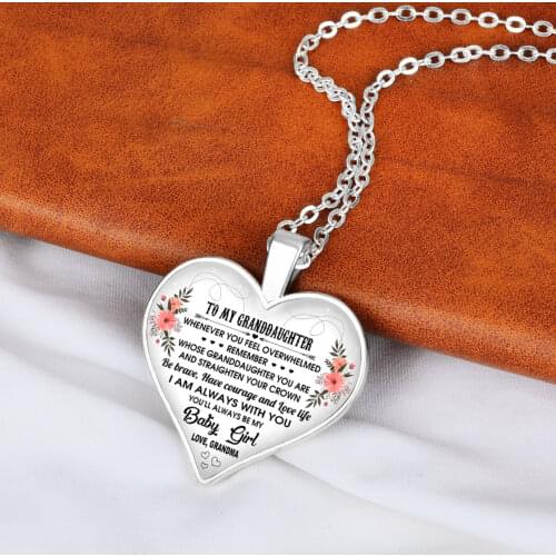 Always Be My Baby Girl Heart Necklaces Pendant To My Granddaughter From Grandpa Grandma Childrens Day Birthday Gift