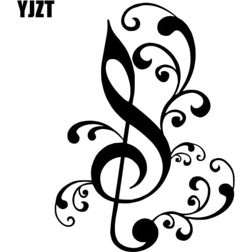 YJZT 12.4X17.2CM Treble Notes Art Car Sticker Creative Window Decoration Vinyl Decals C25-1109