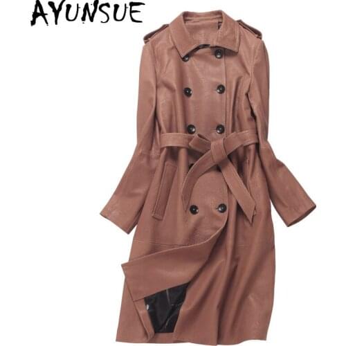 Womens Fur Coat Real Genuine Leather Jacket Women Clothes 2020 Spring Korean 100% Sheepskin Coat Elegant Trench Coat ZT2270