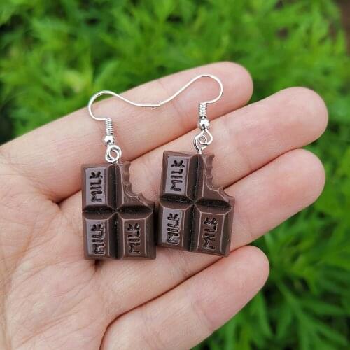 Lost Lady Cute Chocolate Drop Earrings for Women Stylish Creative Food Earrings Wholesale Jewelry Dropshipping 2021 New Bijoux