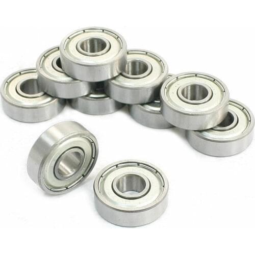 10 Pcs 7mm x 19mm x 6mm Shielded Deep Groove Radial Ball Bearings 607Z