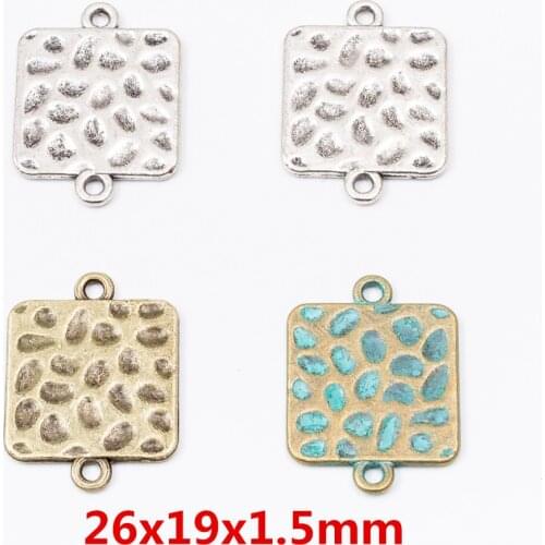 10 pcs Square double hanging connector pendant DIY Bracelet Necklace metal jewelry accessories Makings 6598