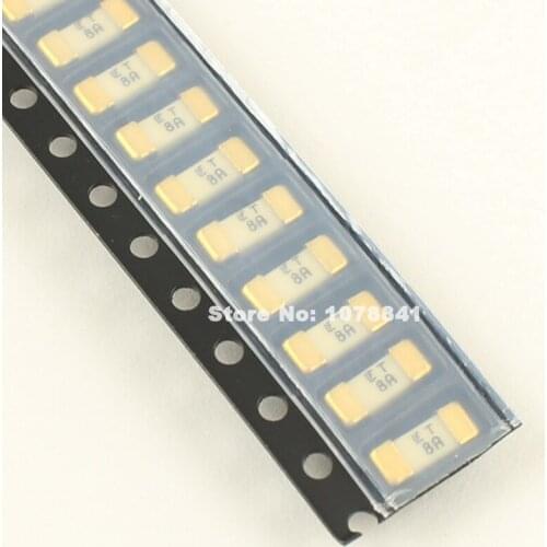100pcs Littelfuse Slow Blow SMD 1808 8A T8A 72V 0452008 Surface Mount Fuses