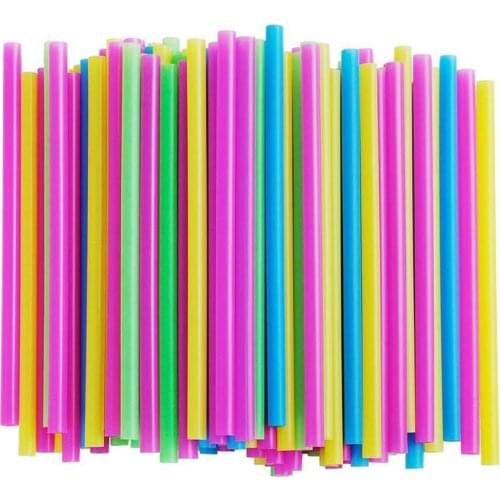 100pcs Disposable Straws Color Flat Mouth Straight Tube Type Beverage Straws Environmental Protection Food Grade Straws