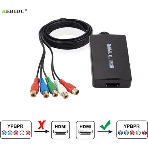 1080P Video Audio Converter HDMI-compatible To YPBPR Component Video 5RCA RGB Converter Adapter R/L Audio Output Plug and Play