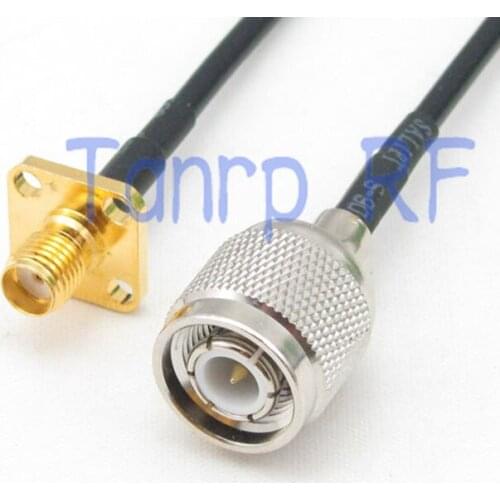 10X 6in TNC male plug to SMA female with 4 hole panel RF connector adapter 15CM Pigtail coaxial jumper cable RG174 extension