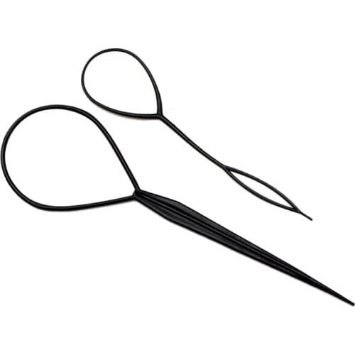 2021 2pcs Ponytail Creator Braider Maker Styling Tool Plastic Loop Styling Tools Black Hail Clip Styling Tool Loop Tools Fashion