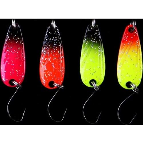 4PCS/Lot Mix Colors 3cm 2.7g Trout bass Metal Fishing Lure Spoon Bait Single Hook Fishing Tackle jigging lure fishing hook