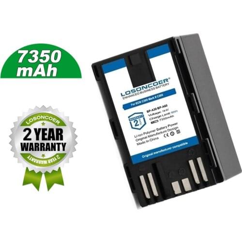 LOSONCOER Battery 7350mAh BP-A30 US BP-A60 BP A60 for Canon BP-A60 BP-A65 BP-A90 0870C002,EOS C200,EOS C200B,EOS C220B