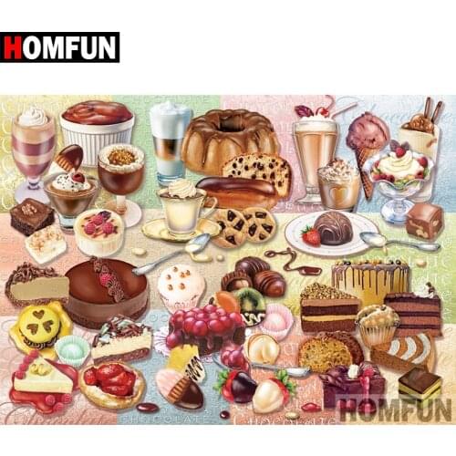 HOMFUN 5D DIY Diamond Painting Full Square/Round Drill "Cake dessert" Embroidery Cross Stitch gift Home Decor Gift A09229