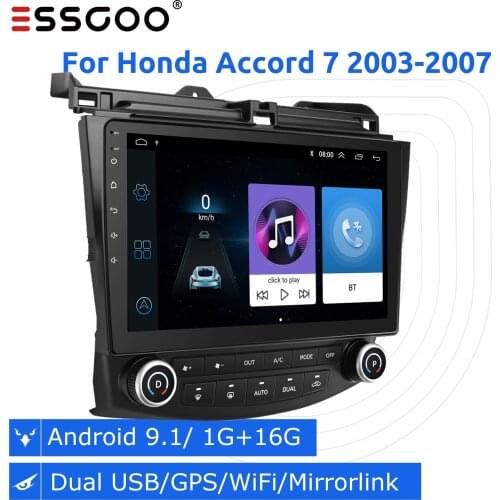 Essgoo Car Stereo Radio 2 din Android 9.1 For Honda Accord 7 2003-2007 Autoradio GPS Navigation Bluetooth Multimedia Player