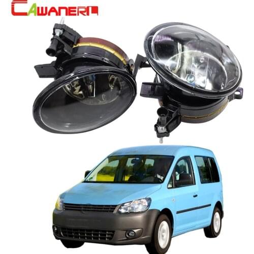Cawanerl 100W Car Fog Light Assembly 9006 HB4 Halogen Bulb DRL 4300K 12V For Volkswagen Caddy 2011 2012 2013 2014 2015 2016