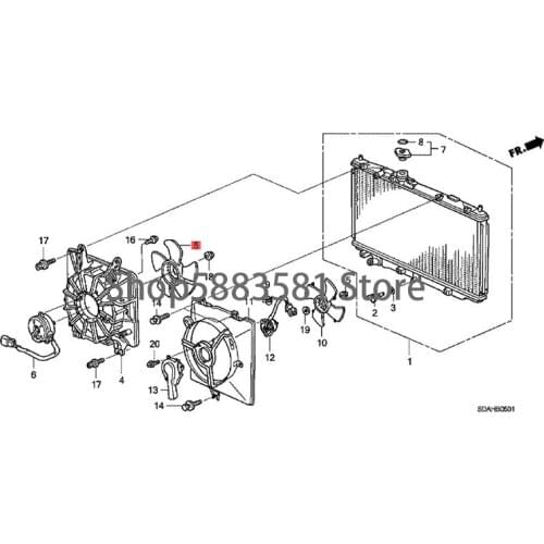 Car water tank electronic fan horse hon daA cur a2.5tl water tank radiator fan motor cooling fan motor radiator fan blade