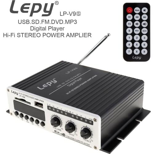V9S 2CH 20W x 2 Bluetooth HI-FI Digital Audio Player Car Amplifier FM Radio Stereo Player USB SD MP3 DVD For Home Audio Car Auto