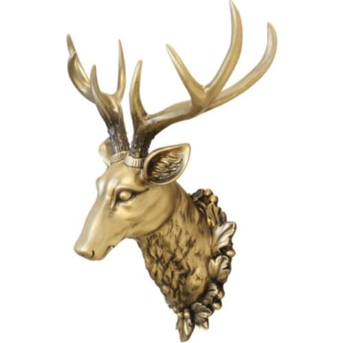 BIG DEER HEAD STATUE HOME DECORATION 3D ANIMAL ABSTRACT SCULPTURE WALL HANG DECOR CHRISTMAS STATUE LIVING ROOM MURAL A659