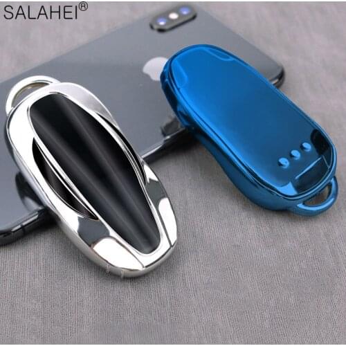 Beautiful Soft TPU Car Smart Remote Key Case Full Cover Shell For Tesla Model 3 X 3Buttons Key Holder Protector Auto Accessories