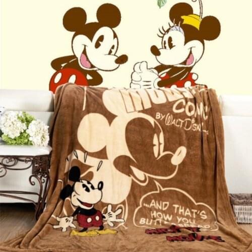 Disney Cartoon Black and White Mickey Mouse Lightweight Plush Blanket Throw for Children on Bed Sofa Couch 150X200CM Bedspread