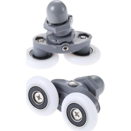 DRELD Twin Sliding Shower Door Rollers Runners Pulleys Wheels Bathroom Shower Room Pulley Sliding Glass Door Slide Wheel 26mm