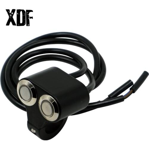 22mm 24mm Handlebar Dual Button Motorcycle Switches ATV Scooter Headlight Hazard Brake Fog Light ON-OFF Aluminum LED Light