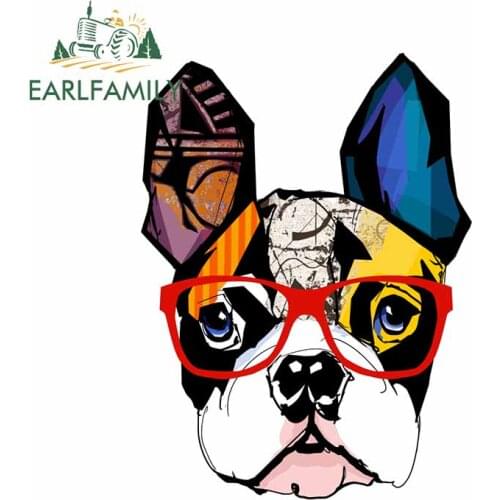 EARLFAMILY 13cm x 9.7cm For Dog Car Stickers Vinyl Material Decal Sunscreen DIY Funny Scratch-Proof Air Conditioner Decoration