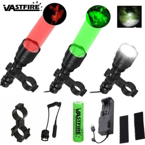 Super Bright 5000Lumen LED Tactical Hunting Flashlight Waterproof Weapon Light Rifle Scope Torch Remote Switch Scope Rifle Mount