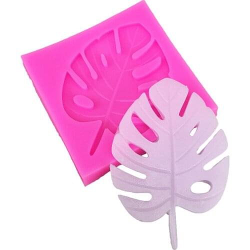 Leaf Shape 3D Silicone Monstera Palm Fern Mold Turtle Leaf Fondant Cake Decorating Tools Cupcake Sugarcraft Chocolate Molds