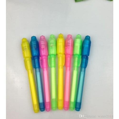 Individual Blister Card Pack For Each Black Light Pen,UV Pen With Ultra Violet Light/ Invisible Ink Pen/Invisible Pen 373