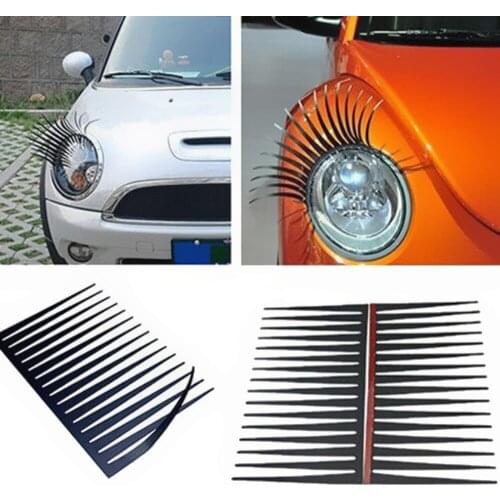 KKMOON 2Pcs car auto 3D Decoration Truck Lighting Car Styling Car Headlight Eyelash Sticker Exterior Accessories