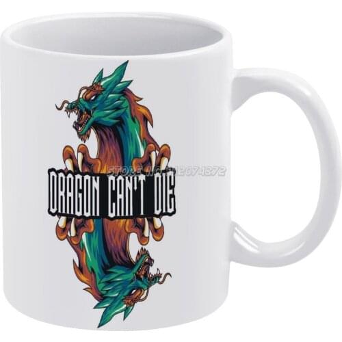 Dragon Can′t Die Coffee Mugs Ceramic Personalized Mugs 11 Oz White Mug Tea Milk Cup Drinkware Travel Mug Dragon Die Death Tod St