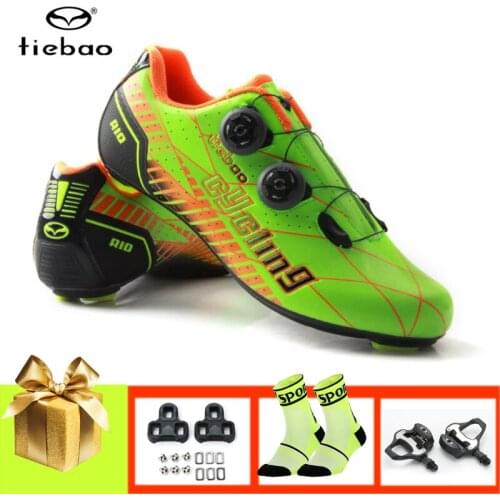 TIEBAO sapatilha ciclismo men road bike shoes carbon fiber cycling sneakers self-locking breathable ultralight Athletic shoes
