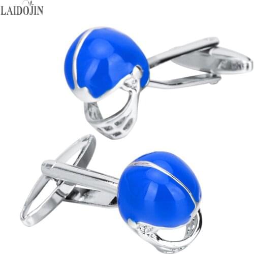 LAIDOJIN Novelty Mens Shirt Cuff Cufflinks High Quality Blue Enamel Sports Cuff Links Brand Designer Fine Jewelry Gifts