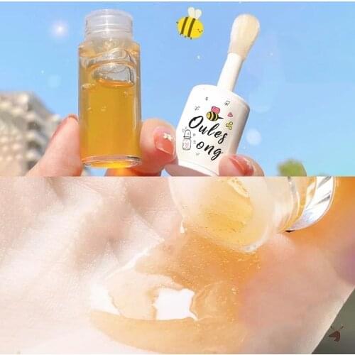 5ML Honey Lip Oil Lasting Moisturizing Lip Balm Relieves Dry Lips Lip Gloss Lip Glaze Fades Lip Lines Beauty Cosmetics