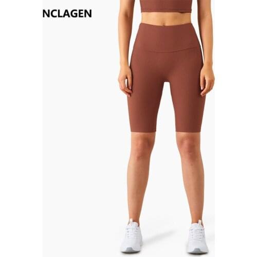 NCLAGEN Sports Short Five points Pants Women Elastic Squat Proof Yoga Leggings High Waist Running Jogger Fitness Yoga bottoms