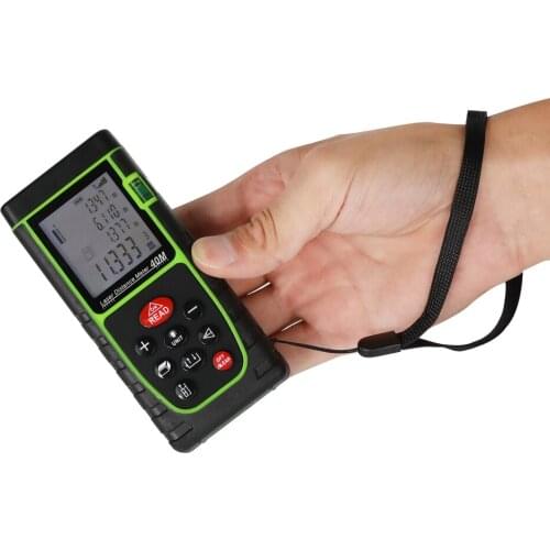 Newly anti-fall anti-skid high precision 40M handheld laser distance meter digital laser meter laser measure tape with hand rope