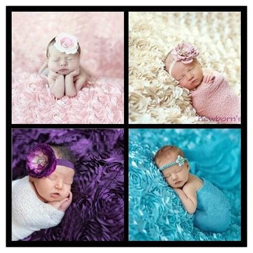 Newborn flower baby Wrap Cloth photography props baby Rose flowers blanket flower wrapped towel Baby Blankets Infant Swaddling