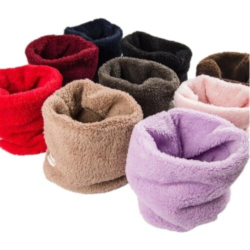 New Children Boys Girls Scarf Autumn Winter Kids O-ring Scarves Knitted Plush Boys Girls Baby Neck Collars Warm Kids Neckerchief