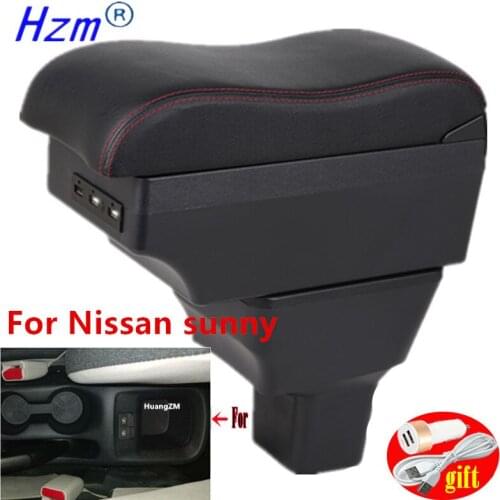 For Nissan sunny Armrest Box For Nissan sunny 2020 2021 Central Console Storage Box Charging USB LED