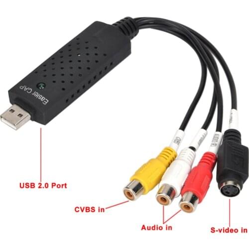 Portable USB 2.0 Audio Video Capture Card Adapter VHS To DVD Video Capture Converter for Win7/8/XP/Vista