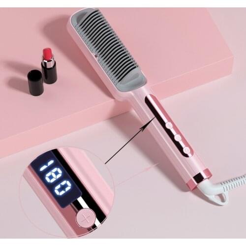 Profissional Hair Straightener Ceramic Hair Straightener Comb Heated Hot Combs Hair Brush For Women Electric Hair Curling Iron