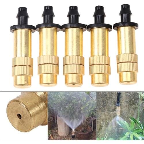 5pcs Adjustable Misting Nozzle Copper Cooling Thread Brass Spray Sprinkler Garden Potted Watering Supplies Agriculture Tool