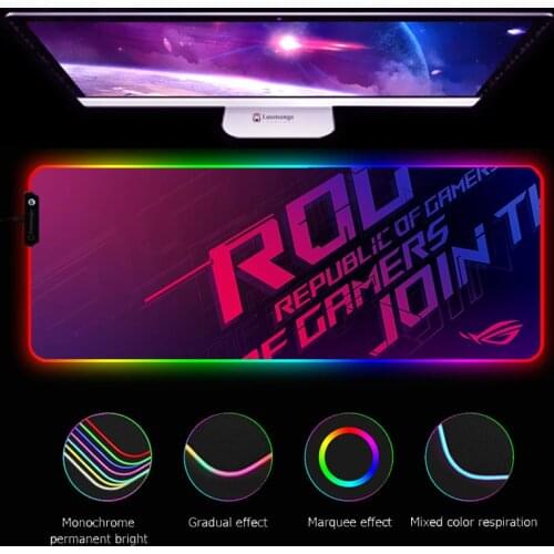 RGB Mouse Pad ASUS ROG Gaming Computer Large Mousepad Keyboard Backlit XXL LED Gamer Mause Pad Carpet 900x400 CS GO LOL Desk Mat