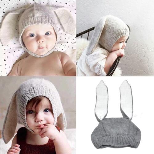 Newborn Baby Boy Girl Pom Rabbit Hat Winter Warm Crochet Knit Beanie Cap Cute New SS