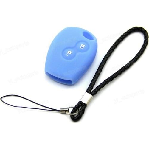 Blue Silicone Case Cover For Renault Modus Espace Kangoo Clio Remote Key Master Twingo Megane 2 Buttons